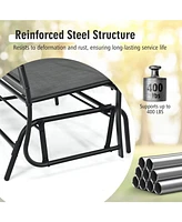 Sugift Iron Patio Rocking Chair for Outdoor Backyard and Lawn-Gray