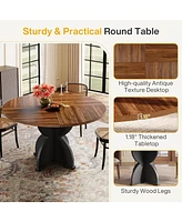 Tribesigns Round Dining Table for 4-6 People, 47