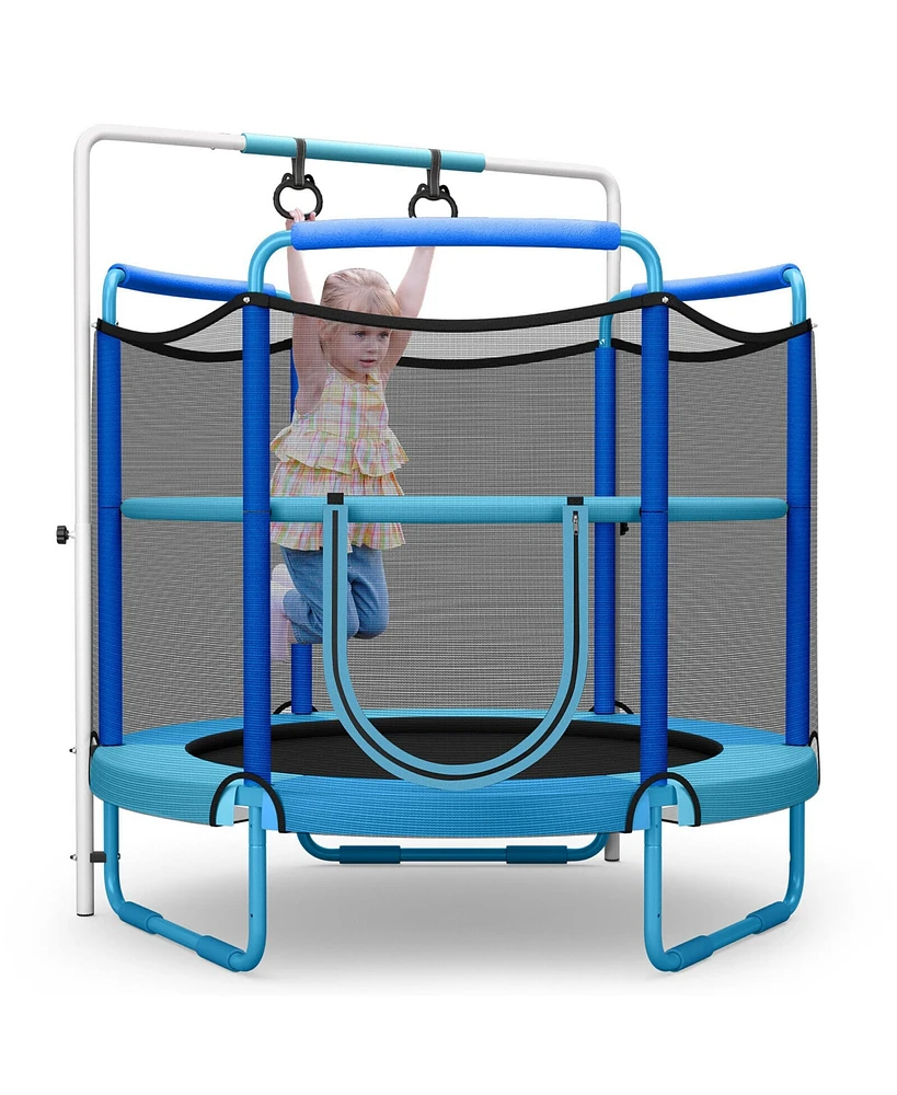 Gymax 5FT Kids 3-in-1 Game Seamless Trampoline W/ Enclosure Net Spring Pad In/ Outdoor