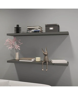 Fm Furniture Greer Floating Shelf in Melamine x2, Grey