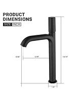 Mondawe Single Handle Single Hole Bathroom Faucet with Water Supply Hoses Matte Black