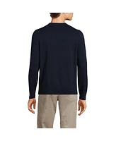 Lands' End Big & Tall Fine Gauge Cotton Crew Neck Sweater