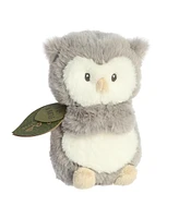 ebba Small Owlet Rattle Eco Eco-Friendly Baby Plush Toy Gray 6"