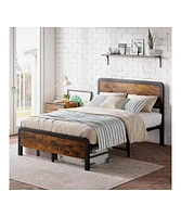 gaomon Twin/Full/Queen Platform Bed Frame With Wooden Headboard And Footboard, Sturdy Metal Slat Support, Mattress Base