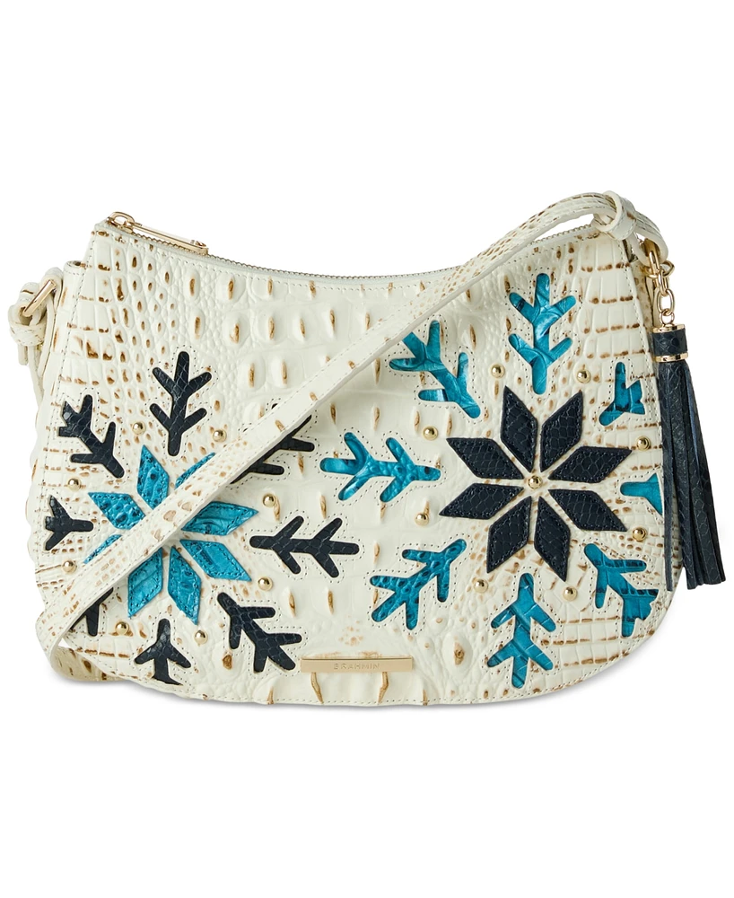 Brahmin Shayna Snowball Snowdrift Small Leather Crossbody