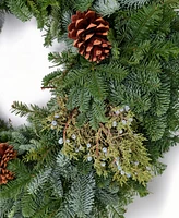 International Christmas Innovation Traditional Noble Fir Fresh Wreath, 28''