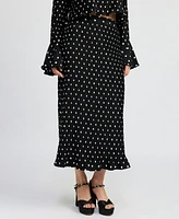 En Saison Women's Darlene Polka-Dot Maxi Skirt