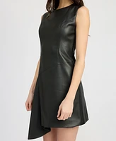 En Saison Women's Mya Faux-Leather Mini Dress