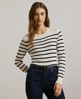 Lauren Ralph Lauren Women's Striped Cotton-Blend Sweater, Regular & Petite