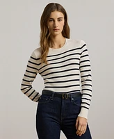 Lauren Ralph Lauren Women's Striped Cotton-Blend Sweater, Regular & Petite