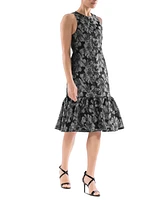 julia jordan Women's Floral Sleeveless Flounce-Hem Dress