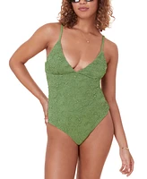 Andie Women's Lanikai Textured V-Neck One-Piece Swimsuit