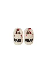 Dearfoams Baby Boys Bear Faux Shearling Closed Back Slipper