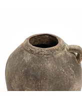 LuxenHome Rustic Ginger Root Brown Terracotta 11-Inch Tall Indoor and Outdoor Jug Vase