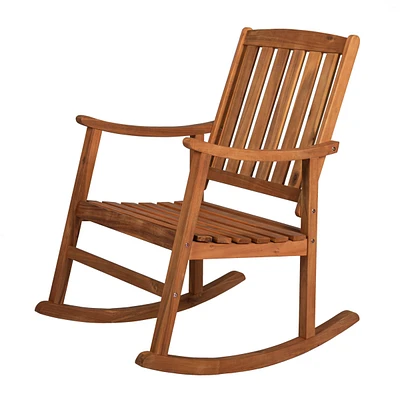Jonathan Y Penny Classic Slat Back Acacia Wood Patio Outdoor Rocking Chair