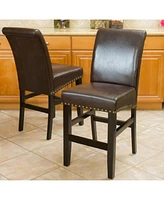 Upholstered Counter Stool With Solid Wood Frame (Set Of 2)