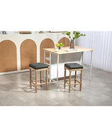 Streamdale Furniture Tufted 26INCH stools Wooden counter stools set of 2