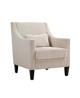 Streamdale Furniture Modern Accent Chair, Upholstered Armchair with Scooped Arms for Bedroom, Apartment, Studio, Office, Waiting Room(Beige Corduroy)