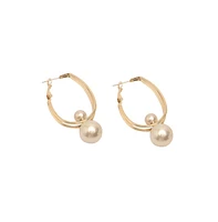 Sohi Women's Snowball Hoop Earrings