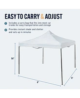 Trappers Peak 6 1/2-by-6 1/2-Foot Folding Pop-Up Shade Canopy, White