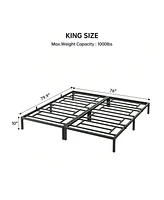 gaomon Inch Bed Frame, No Box Spring Needed, Heavy Duty Metal Platform Bed Frame For Bedroom, Easy Assembly