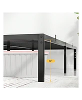 gaomon 14 Inch Twin Bed Frame Metal Platform, Twin Bed Frame With Ample Storage, No Box Spring Needed And Steel Slat Support