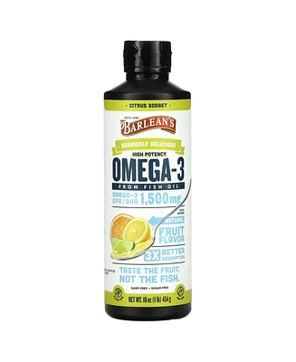 Barlean's Seriously Delicious Omega-3 Fish Oil Citrus Sorbet 1 500 mg