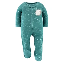 The Peanutshell Neutral Celestial Footed Baby Sleepers for Boys & Girls, 3 Pack