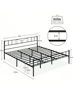 gaomon Metal Platform Bed Frame With Headboard And Footboard, Steel Slat Support Mattress Foundation