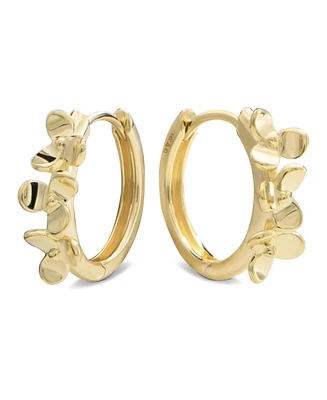 Devata Flower 13mm Hoop Earrings in 14K Gold, approx. 2.4 grams