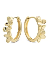 Devata Flower 13mm Hoop Earrings in 14K Gold, approx. 2.4 grams