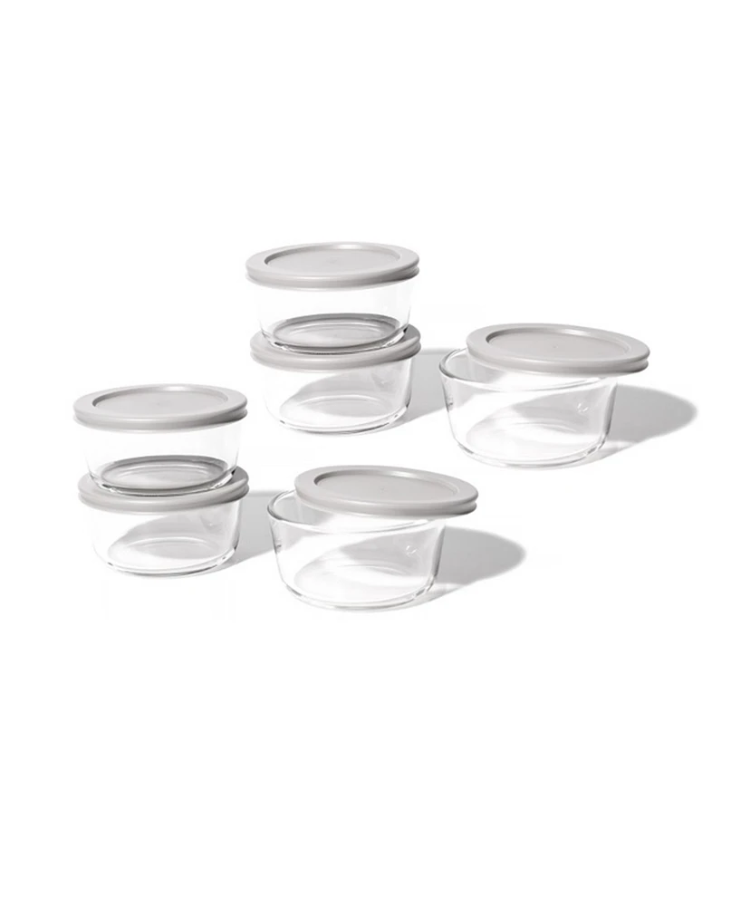Dura Living 12-Piece 2 Cup Round Food Storage and Meal Prep Container Set