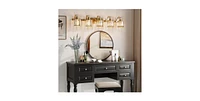 gaomon Crystal Gold Bathroom Vanity Light 5 Light Modern Bathroom Vanity Light Fixtures