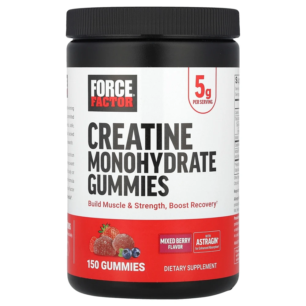 Force Factor Creatine Monohydrate Gummies Mixed Berry 5 g