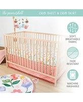 The Peanutshell Floral Crib Bedding, Tummy Time Mat & Security Blanket Set, 4-Piece Set