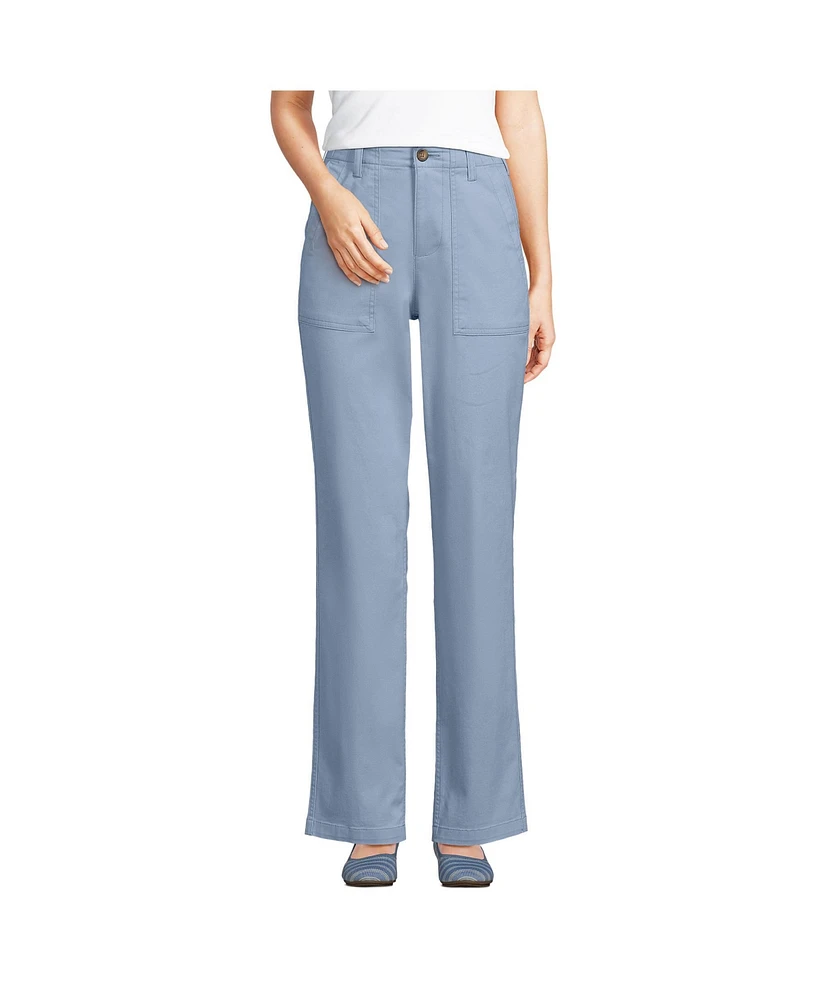 Lands' End Women's Tall High Rise Chino Utility Straight Leg Pants