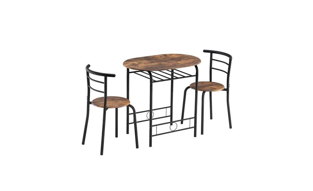 Slickblue Couples Breakfast Table with Curved Back Design Perfect for Cozy Dining