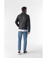 Furniq Uk Men's Genuine Leather Trucker Jacket