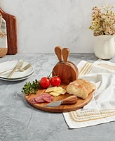 Tabletops Gallery 5-Piece Acacia Round Serving Board Set