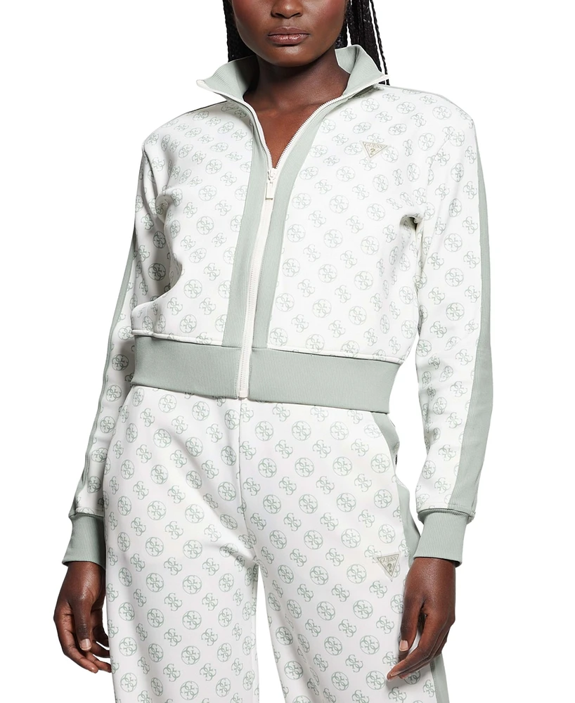 Guess Women's Printed Zip-Front Sweatshirt