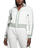 Guess Women's Printed Zip-Front Sweatshirt