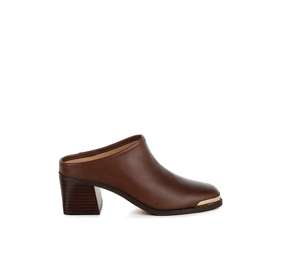 Rag & Co Bottani Genuine Leather Slip-On Mules