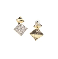 Sohi Women's Geometric Bling Drop Earrings