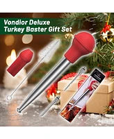 Vondior Turkey Baster Stainless Steel with Basting Brush and Marinade Injector Needles