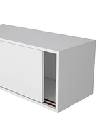 Fm Furniture Anegam Floating Cabinet with Sliding Door, White