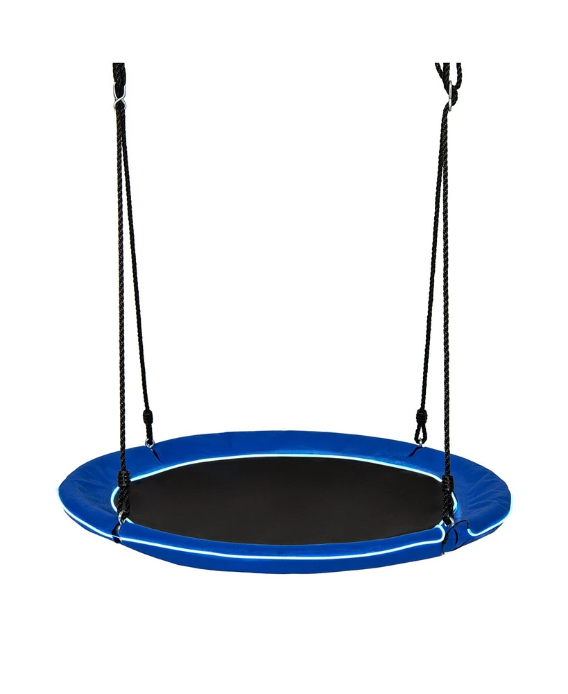 Sugift Kids 40 Inches Saucer Tree Swing Adults-Navy