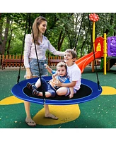 Sugift Kids 40 Inches Saucer Tree Swing Adults-Navy