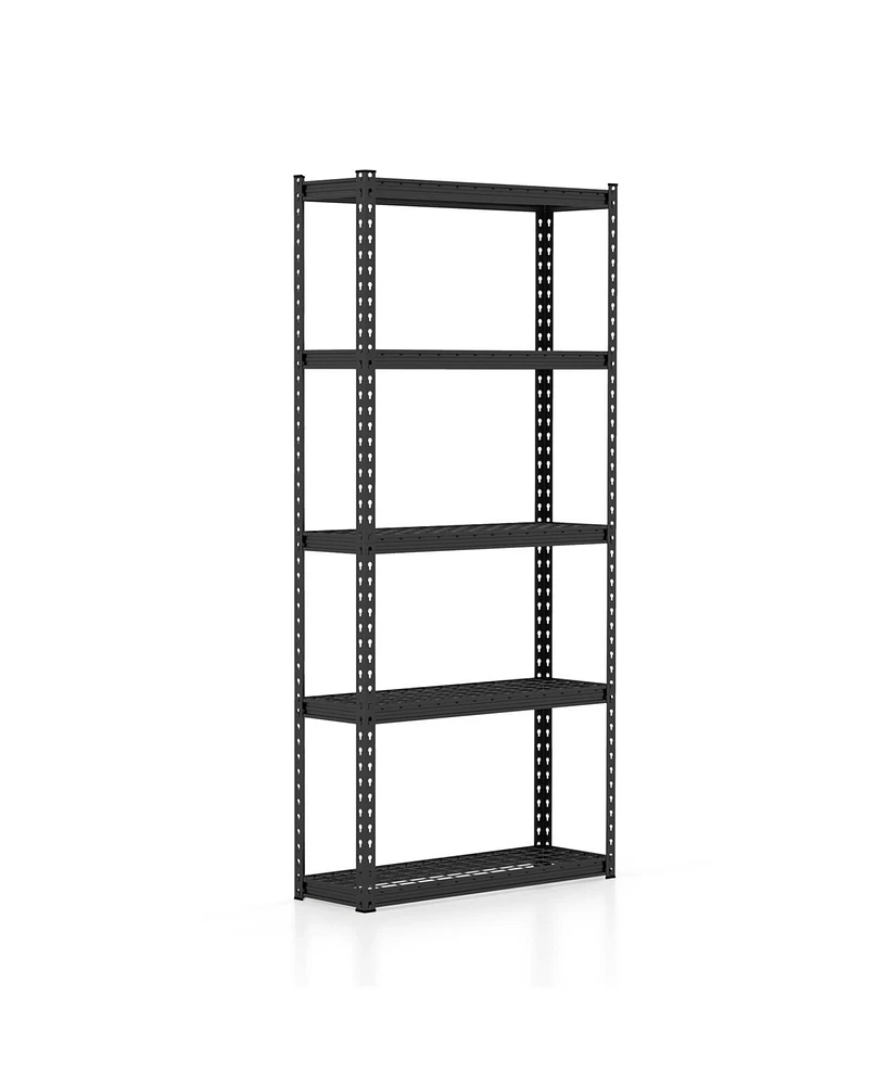 Sugift 5-Tier Metal Shelving Unit with Anti-slip Foot Pad Height Adjustable Shelves for Garage-s