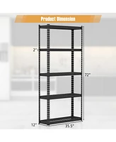 Sugift 5-Tier Metal Shelving Unit with Anti-slip Foot Pad Height Adjustable Shelves for Garage-s