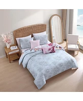 Bebejan Blooming Peonies Bedding 5 Piece Queen Size Reversible Comforter Set